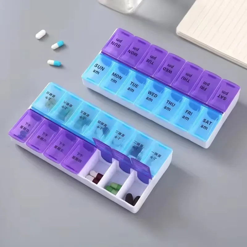 10 Compartments Travel Pill Organizer Pocket Portable Pill Storage Box Case Daily Pill Container or Purse Fish Oil Medicine Beauty World Shop