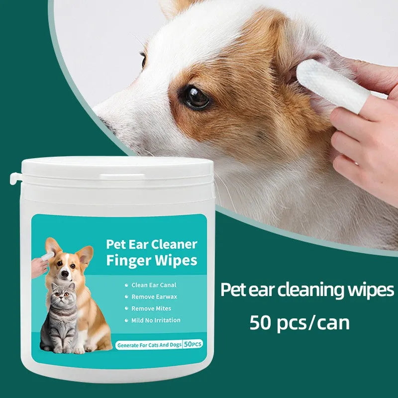 Pet Ear Cleaning Wipes Disposable Ear Care Finger Cover Convenient And Dirty Hand Ear Mite Ear Mite And Dogs Cleaning Wipes Beauty World Shop
