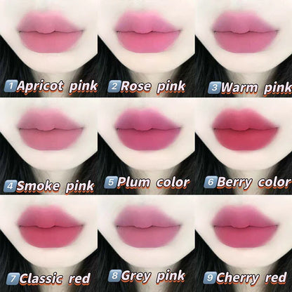 Cappuvini 9 Colors Velvet Lip Mousse - Matte & Natural Finish, Long-Lasting Non-Drying, Cute Bear Design for Youthful Look, Beauty Trend Shop