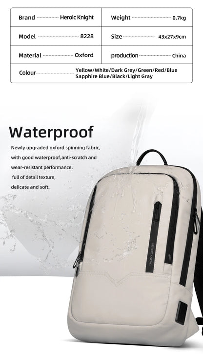 Heroic Knight Men's Daily Laptop Backpack Lightweight Minimalist Commute Office Daypack Women Waterproof Business Trip Schoolbag Beauty World Shop