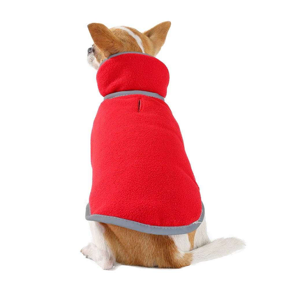 Reversible Dog Coat For Winter Fleece Warm Puppy Jacket With Leash Hole Waterproof Pets Jacket For Small Medium Dogs Chihuahua