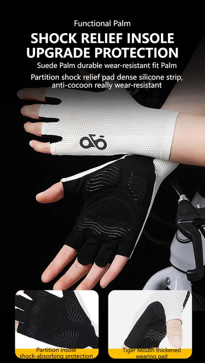 GETINFIT Riding Gloves Mesh Breathable Anti-slip Shock-absorbing Half-finger Gloves Outdoor Sports Fitness Mountaineering Riding Beauty World Shop