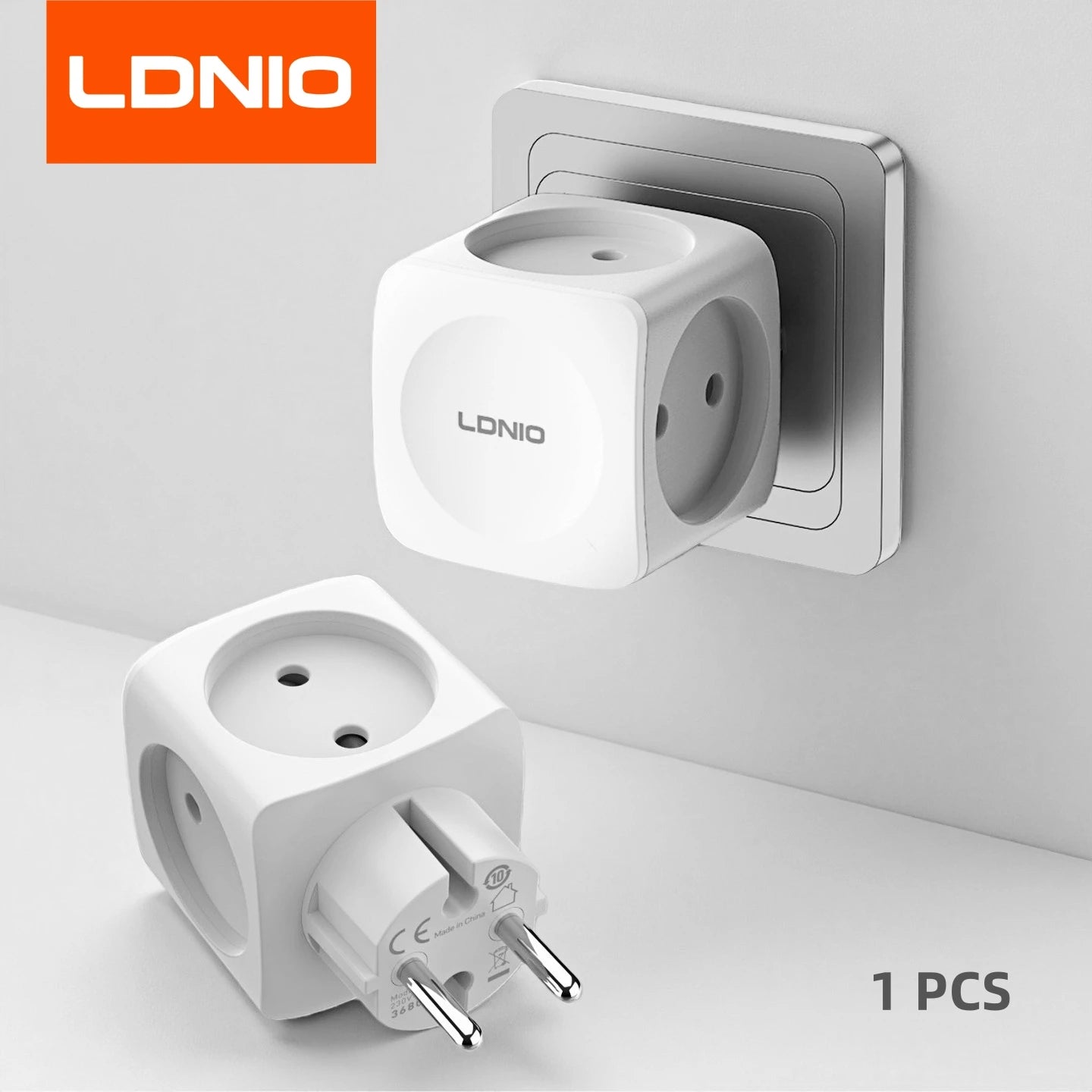 LDNIO EU Socket Extender Adapter 1 to 4 Multi-Outlets High Capacity Power 16A 2Pin Plug Electrical Extension Mini Cube Converter Beauty World Shop