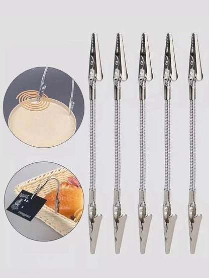 1/2/3pcs, double headed metal clip, crocodile mosquito coil clip, bendable advertising label clip, clip for Aromatic metal clip Beauty Trend Shop