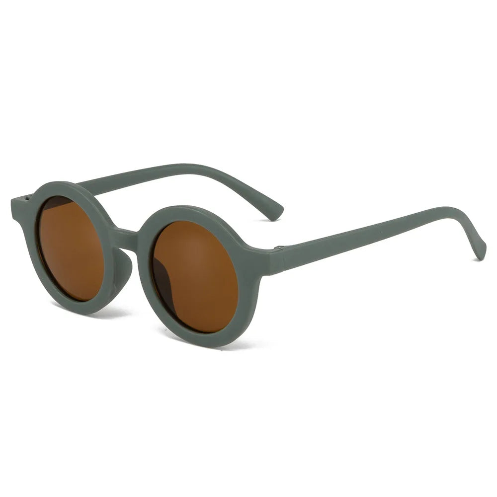 Children's sunglasses, inset style  round frame, 1-7 year old baby sunglasses, sun shading, sun protection Beauty World Shop