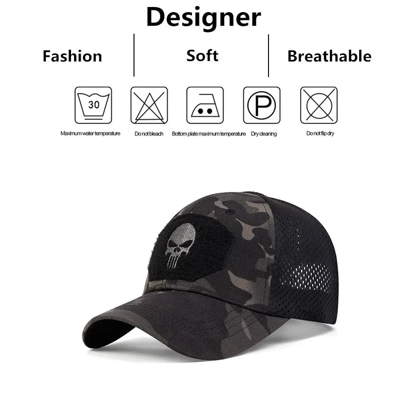 2025 NEW Skull Embroidered Top with Patch Breathable Baseball Caps Spring and Autumn Outdoor Adjustable Casual Hat Sunscreen Hat Beauty World Shop