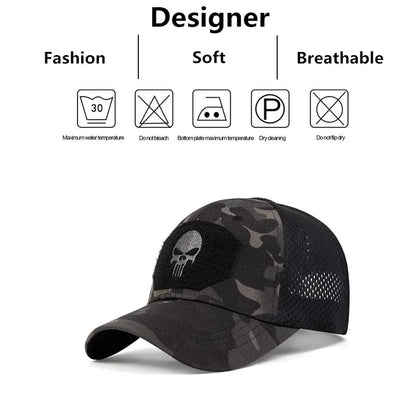 2025 NEW Skull Embroidered Top with Patch Breathable Baseball Caps Spring and Autumn Outdoor Adjustable Casual Hat Sunscreen Hat Beauty World Shop