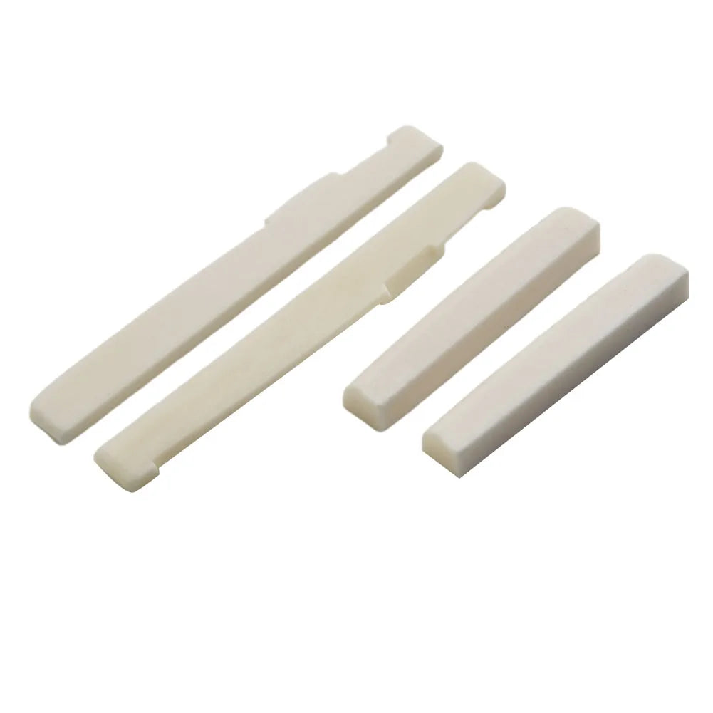 2 Sets 4 Pcs 6 String Acoustic Guitar Bone Bridge Saddle 72mm And Nut 43mm Cow Bone Nut Top Folk Pillow Folk Bottom Pillow Beauty World Shop