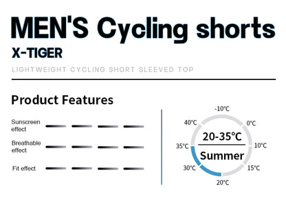 X-TIGER  Cycling Shorts Men Double Arrow Cushion Pad MTB Road Anti Slip Bike Shorts 7 Hours Ride Breathable Lycra Shorts Beauty World Shop