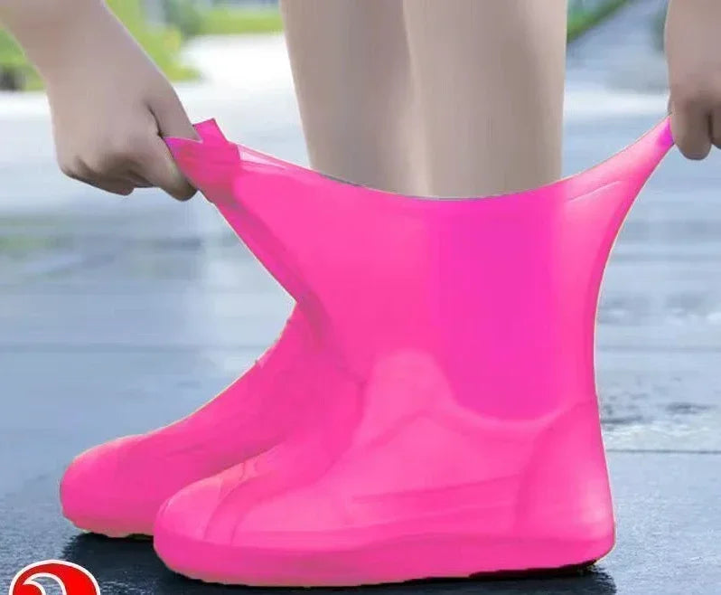 1 Pair Silicone WaterProof Shoe Covers Lip-resistant Rubber Rain Boot Rain Gear Overshoes Accessories for Outdoor Rainy Day Beauty World Shop