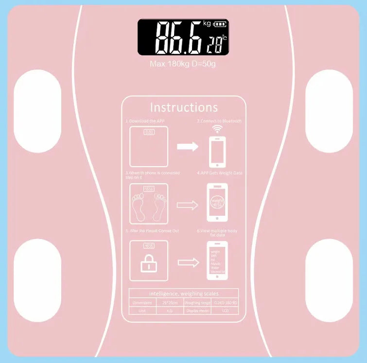 Body Fat Scale Smart Wireless Digital Bathroom Weight Scale Body Composition Analyzer With Smartphone App Bluetooth-compatible Beauty World Shop