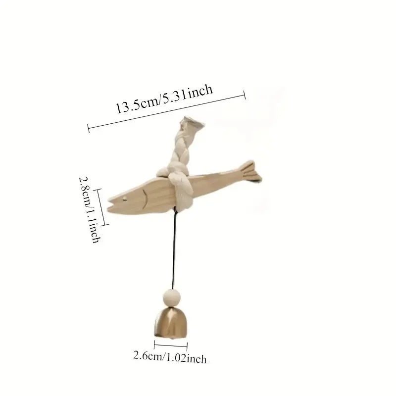 Wall Wooden Door Pendant Ultra-thin Tree Fish Ornament Lightweight Saves Space Wall-mounting Fish Hangable Pollack Charm Crafts Beauty World Shop