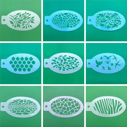 42Pcs/set Face Painting Stencils Templates Professional Body Art Angel Rainbow Dots Scale Leopard Plastic Makeup Tools Beauty World Shop