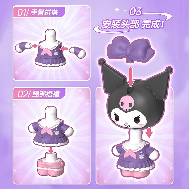 BLOKEES Sanrio Kuromi Anime Action Figure Model Blind Box Magnetic Attraction Toys Figurine Desktop Decoration Christmas Gifts Beauty World Shop