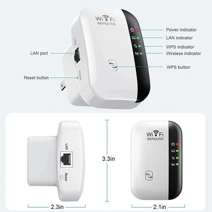 Wireless Signal Booster Wifi Extender Small Steamed Bun Network Repeater Ap Broadband Home Router Signal Amplification Extension Beauty World Shop
