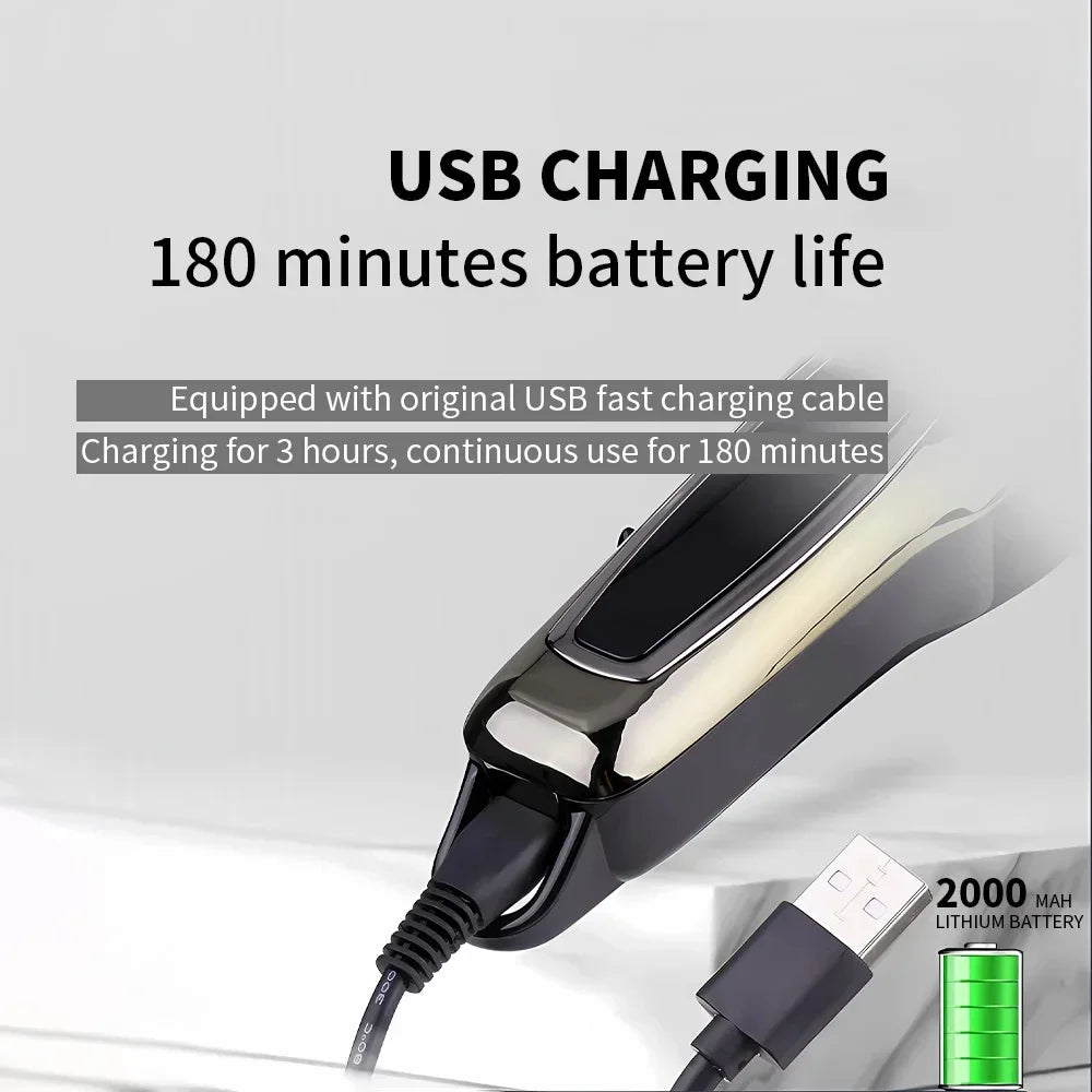 Kemei PG1990A USB Rechargeable Electric Hair Clipper Professional Cordless Men Hair Trimmer Men's Hair Cutting Machine Trimmer Beauty Trend Shop