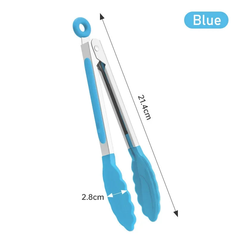 7 Inch Food Tongs Creative Non-slip BBQ Grilling Tongs Salad Bread Cooking Clip Clamp Serving Utensils Tongs Kitchen Accessories Beauty Trend Shop