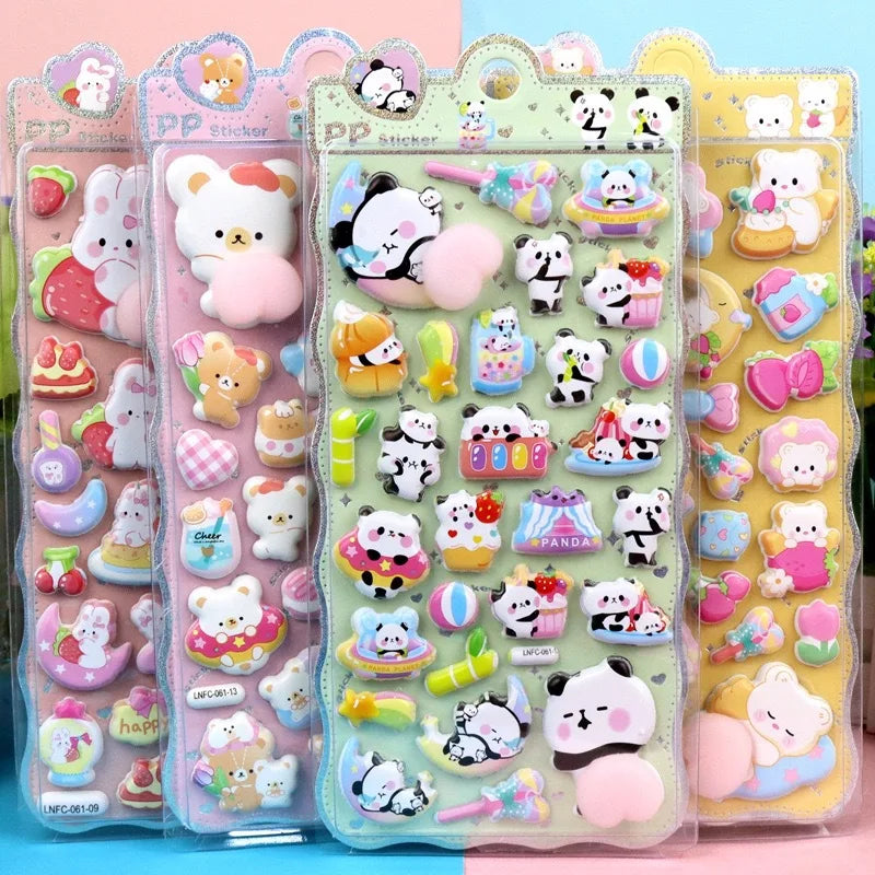 1 Sheet 3D Cute Animal Butt Stickers, Stress Relief Puffy Squishy Sticker for DIY Scrapbook Guitar Phone Case Laptop Decal Beauty World Shop
