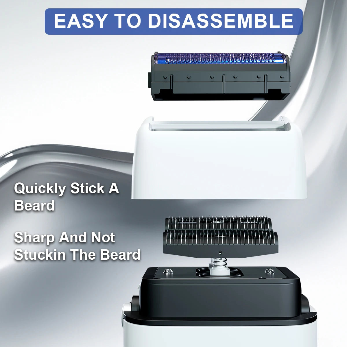 ROSYOUS RS620 Men's Shaving Machine 10000RPM Double Foil Blue Hypoallergenic Knife Net Electric Beard Trimmer Barber Shop Beauty World Shop