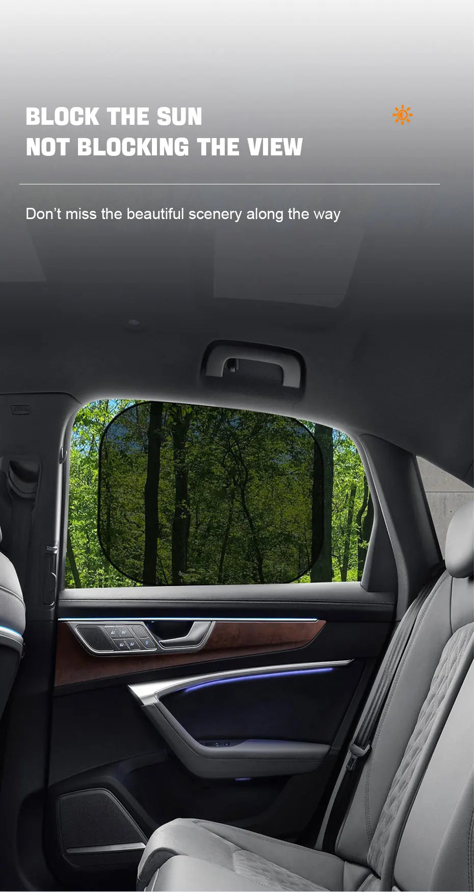 SEAMETAL Car Sun Shade Side Window Curtain Front Rear Window Sunshade Summer UV Blocking Suction Cup Car Sun Protection Curtains Beauty World Shop