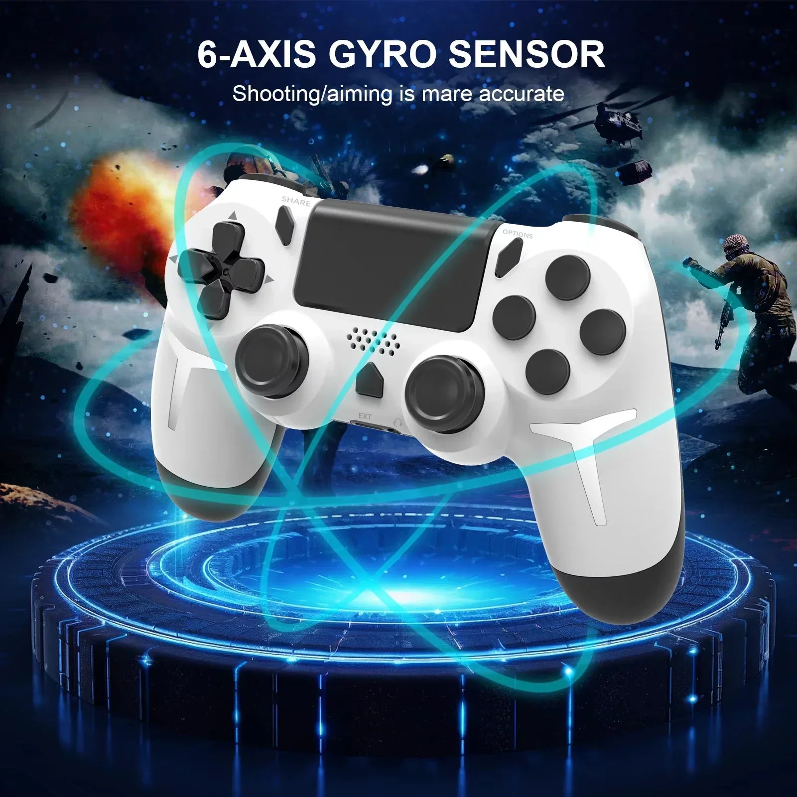 GAMINJA 6-axis Gyroscope Dual Vibration With touch pad Wireless Gamepad Bluetooth Controller For PS4 PS3 Console Computer PC Beauty World Shop