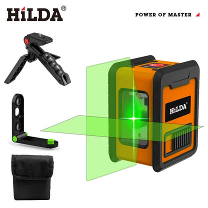 HILDA Laser Level Meter 2-Line Cross Green Level Laser Horizontal & Vertical Nivel Laser Self-Leveling лазерный уровень Men Gift Beauty World Shop