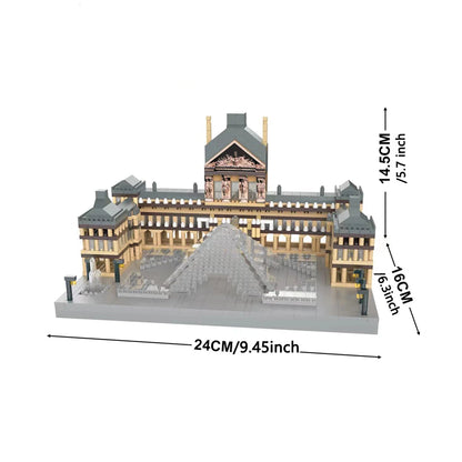 Knew Built Louvre Micro Mini Building Blocks for Adult, Architecture Toys Set, Construction, Arc Triomphe Eiffel Assembly Bricks Beauty World Shop