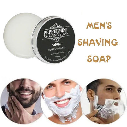 Handmade Smooth Texture Ear Shaving Soap Bar - Organic Foam Shaving Cream for Men Face Freshness And Cleanliness Maintainer