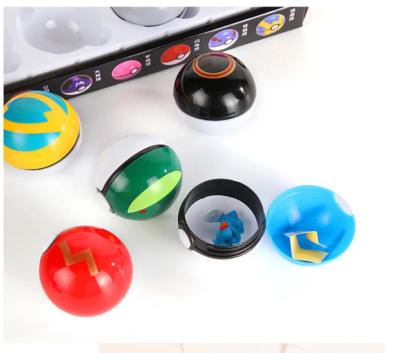 12Pcs/Set Pokemon PokeBall Figure Toys Anime Pikachu Blind Box PVC Figurine Action Collection Model Dolls Kids Birthday Gift Beauty World Shop