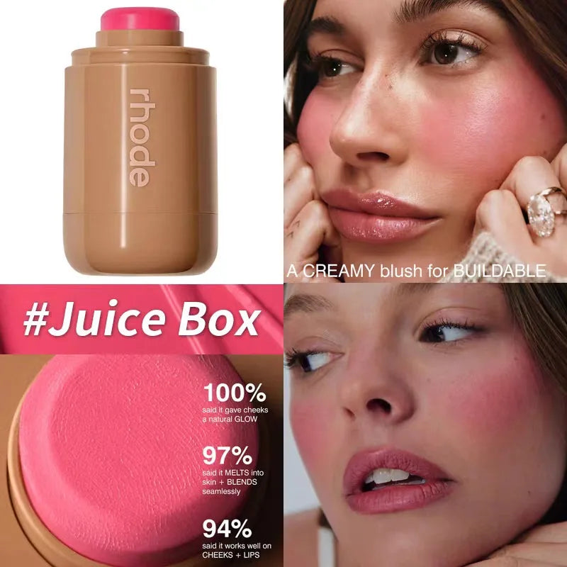 Brand skin Balm Jelly Bean Lip Gloss Spicy Marg Juice Box Pocket Blush Stick Non-fading Waterproof Blusher Moisturizing Lipstick Beauty World Shop
