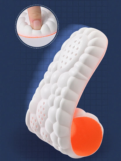 1/2/4pairs Latex Sport Insoles Soft High Elasticity Shoe Pads Orthotic Breathable Shock Absorption Cushion Arch Support Insole Beauty World Shop