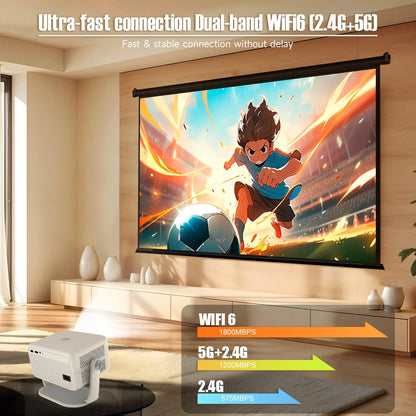 Magcubic L018 650ANSI 1080P Native Projector, 360° Rotation, Auto Focus & 6D Keystone, Android 14 WiFi6 BT5.4 8K Decoding Portable Beauty World Shop