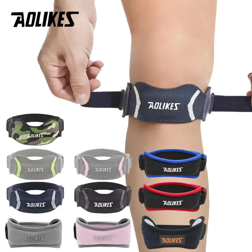 AOLIKES 1PCS Knee Braces for Knee Pain,Patella Knee Support Strap,Adjustable Patellar Tendon Stabilizer Band for Basketball Beauty World Shop