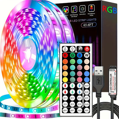 Led Strip Lights with 44 Key Remote Control 1m 5m 10m 20m RGB Tape Led Wall Room for Home Bedroom Party Decor TV Backlight Beauty World Shop