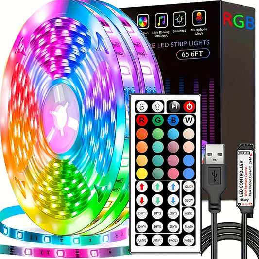 Led Strip Lights with 44 Key Remote Control 1m 5m 10m 20m RGB Tape Led Wall Room for Home Bedroom Party Decor TV Backlight Beauty World Shop