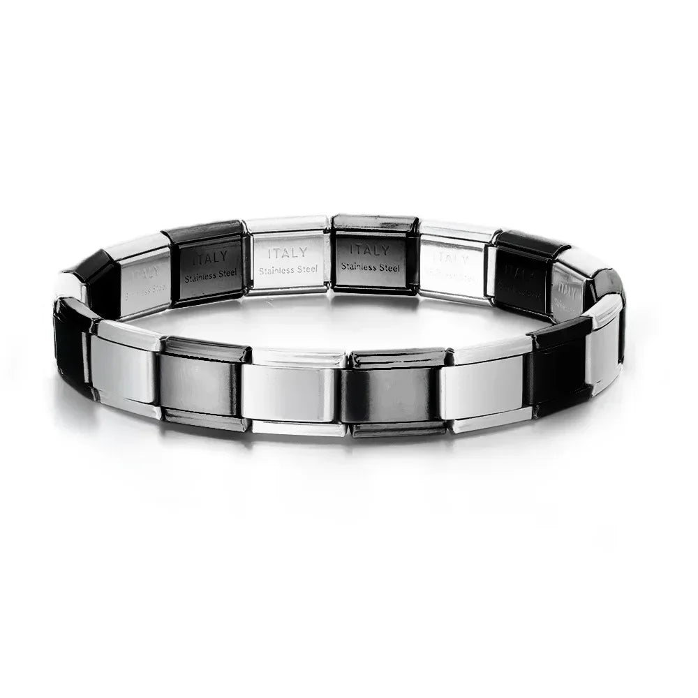 2024 New Popular Fashion Italian Module Charm Links Fit 9mm Bracelet Stainless Steel Links Jewelry Making Beauty World Shop