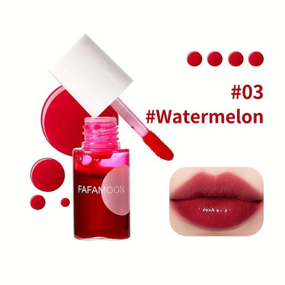 4 Color Fruity Lip Tint Water Gloss Tint, Moisturizing Waterproof Liquid Lipstick, Non-Stick, High Pigment, Long-Lasting Colors Beauty World Shop