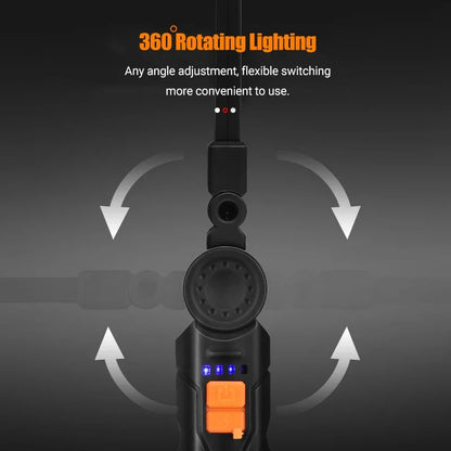 Portable COB LED Flashlight USB Rechargeable Work Light Magnetic Lanterna Hanging Lamp with Built-in Battery Camping Torch Beauty World Shop