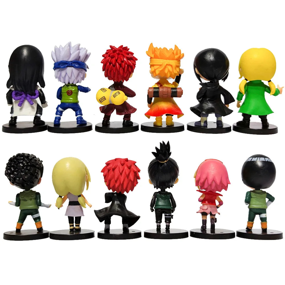 New 12pcs/set Anime Figure Naruto Shippuden Hinata Sasuke Itachi Kakashi Gaara Action Figure Q Version PVC Figures Toys  Gift Beauty World Shop