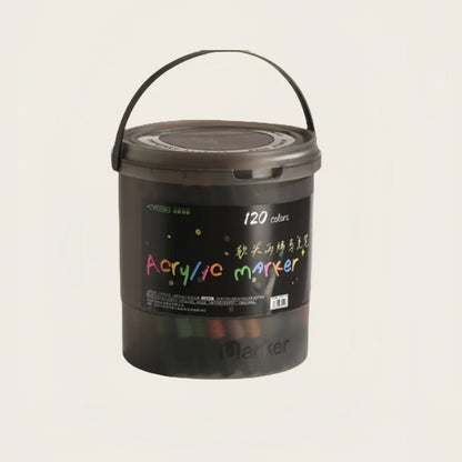 24/36/48/60/80/120 Bucket-cap Soft-Head Acrylic Marker Pen - Specially Designed for Students in Art Class, with Strong Coverage. Beauty World Shop
