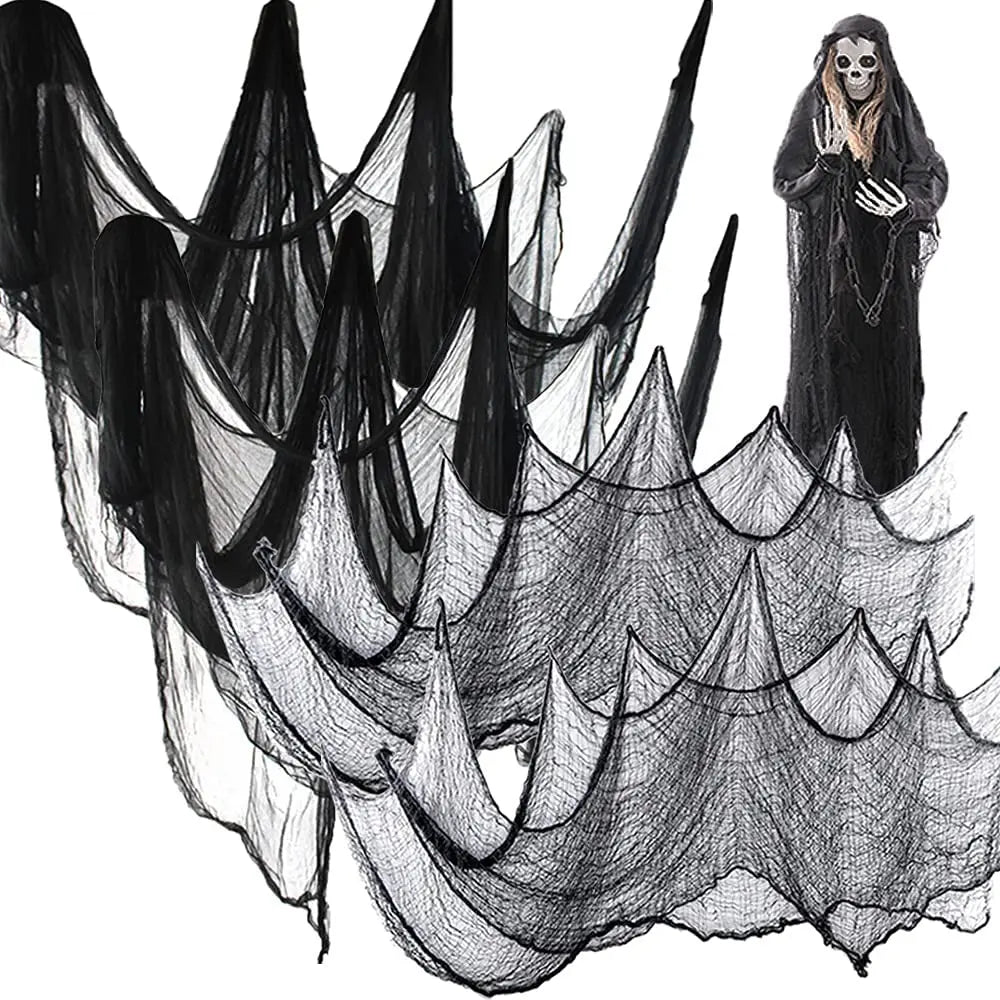 Horror Halloween Party Decoration Haunted Houses Doorway Outdoors Decorations Black Creepy Cloth Scary Gauze Gothic Props Beauty World Shop