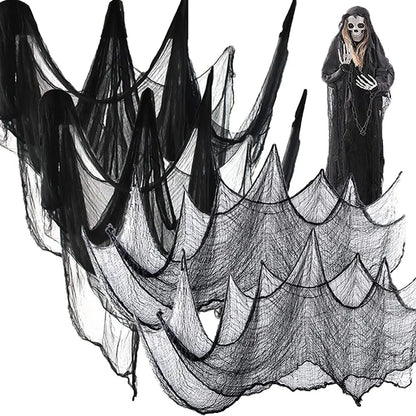 Horror Halloween Party Decoration Haunted Houses Doorway Outdoors Decorations Black Creepy Cloth Scary Gauze Gothic Props Beauty World Shop