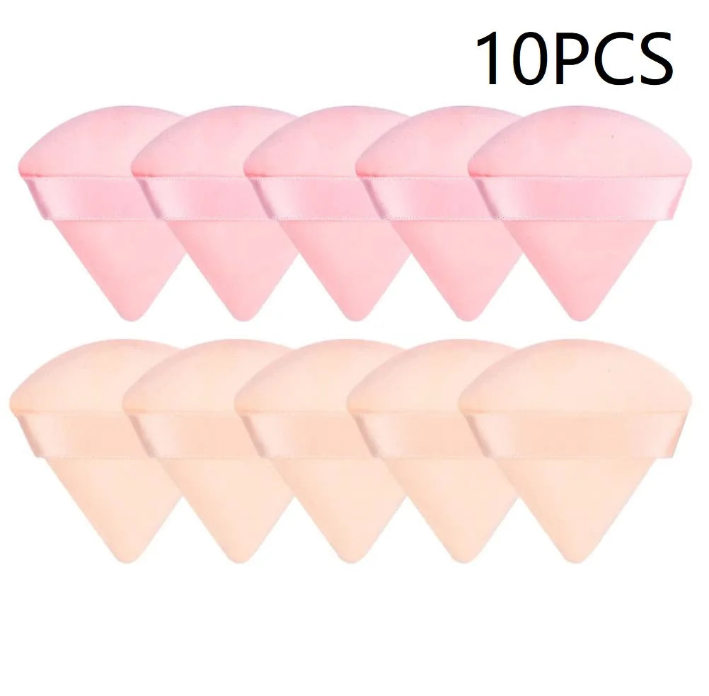 10PCS Puff Triangle Makeup Beauty Sponge Puff Triangle for Powder Makeup Blender Finger Puff Make Up Accessories Cosmetics PF03 Beauty World Shop