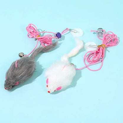 7pcs Random Cat Toy Swing Sticky Disc Elastic Hanging Door Teasing Cat Rope Long Rope Teasing Cat Cat Toy Cat Accessories