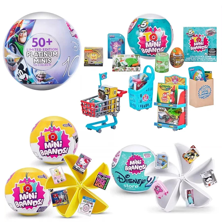 5 Surprise Ball Mini Brands Supermarket Shopping Scene Miniature Gashpon Capsule Toy Figurines Collection Kids Birthday Gifts Beauty World Shop