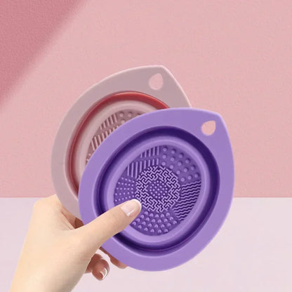 Silicone Makeup Brush Cleaner Folding Powder Puff Cleaning Bowl Eyeshadow Brushes Washing Soft Mat Beauty Tools Scrubber Box Beauty World Shop