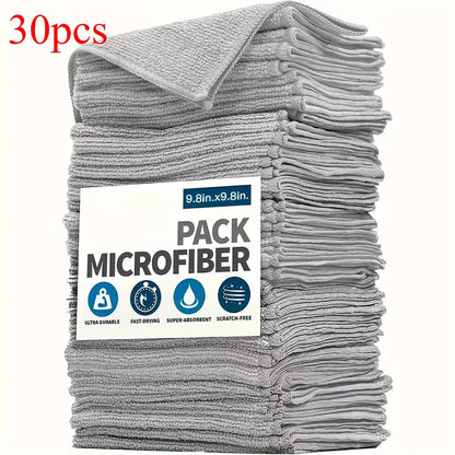 5/10/20pcs Kitchen Towel, Ultra-fine Fiber Light Gray Cleaning Cloth Set, Absorbent, Soft And Stain-removing Cloth Beauty World Shop