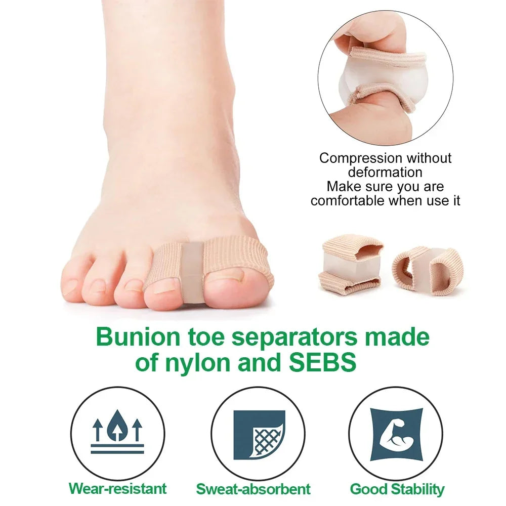 Gel Bunion Toe Separator W/Fabric Lining for Big Toe,Silicone Toe Spacers Breathable Toe Corrector Protector for Overlapping Toe Beauty Trend Shop
