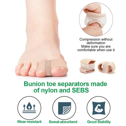 Gel Bunion Toe Separator W/Fabric Lining for Big Toe,Silicone Toe Spacers Breathable Toe Corrector Protector for Overlapping Toe Beauty Trend Shop