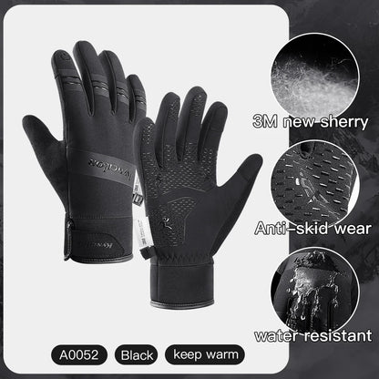 3M Ski Gloves Black Waterproof Winter Warm Cycling Outdoor Sports Running Riding Motorcycle Touch Screen Snowboard Gloves Men Beauty World Shop
